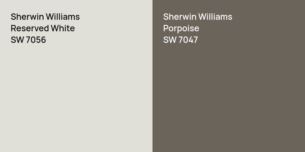 Sherwin Williams Reserved White vs. Sherwin Williams Porpoise