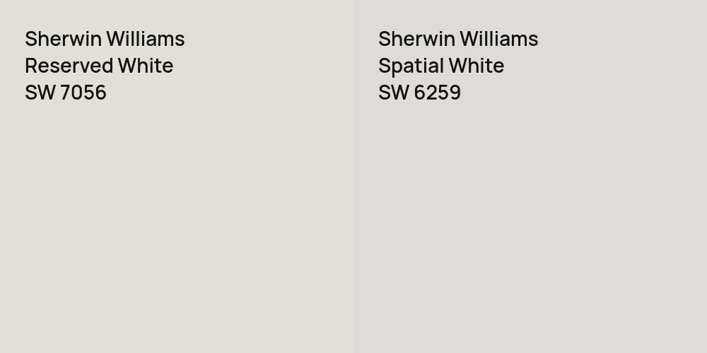 Sherwin Williams Reserved White vs. Sherwin Williams Spatial White