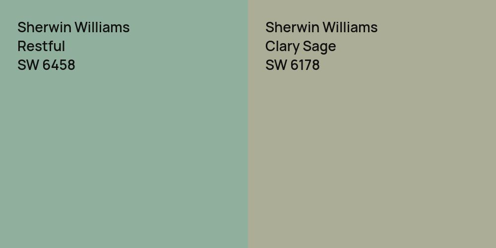 Sherwin Williams Restful vs. Sherwin Williams Clary Sage