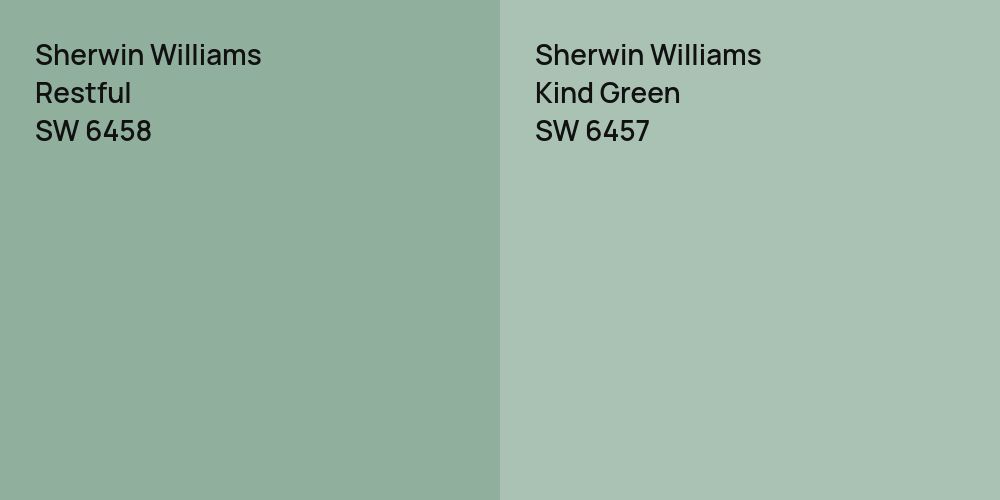 Sherwin Williams Restful vs. Sherwin Williams Kind Green