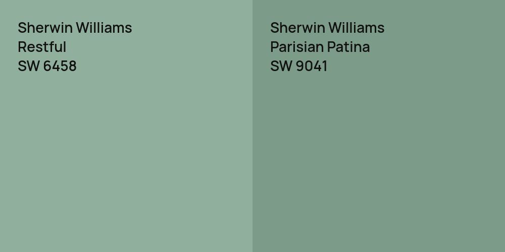 Sherwin Williams Restful vs. Sherwin Williams Parisian Patina