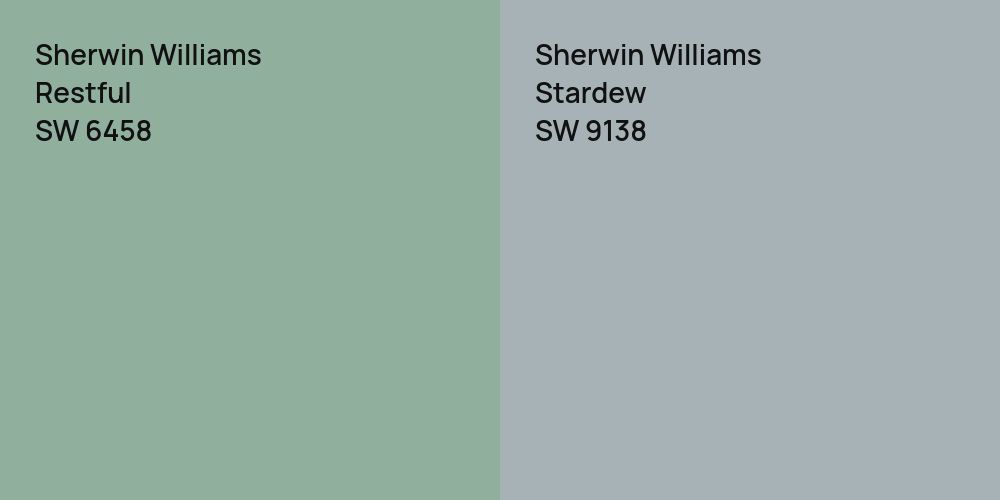 Sherwin Williams Restful vs. Sherwin Williams Stardew