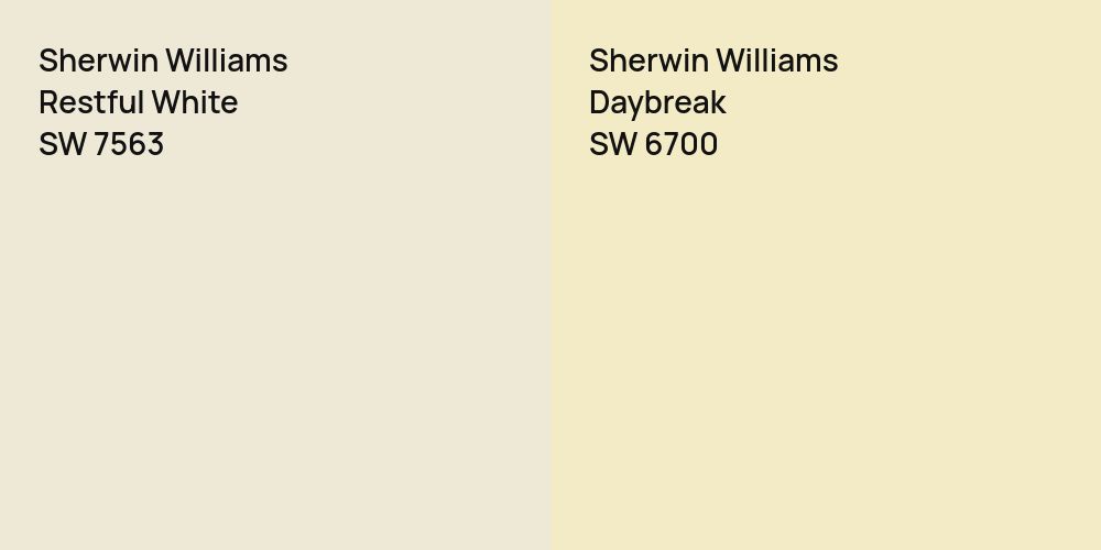 Sherwin Williams Restful White vs. Sherwin Williams Daybreak