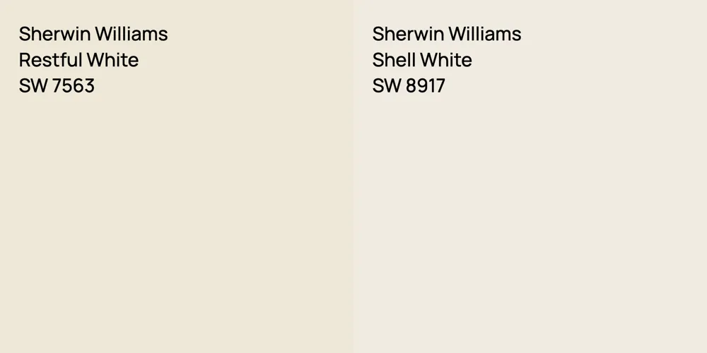 Sherwin Williams Restful White vs. Sherwin Williams Shell White