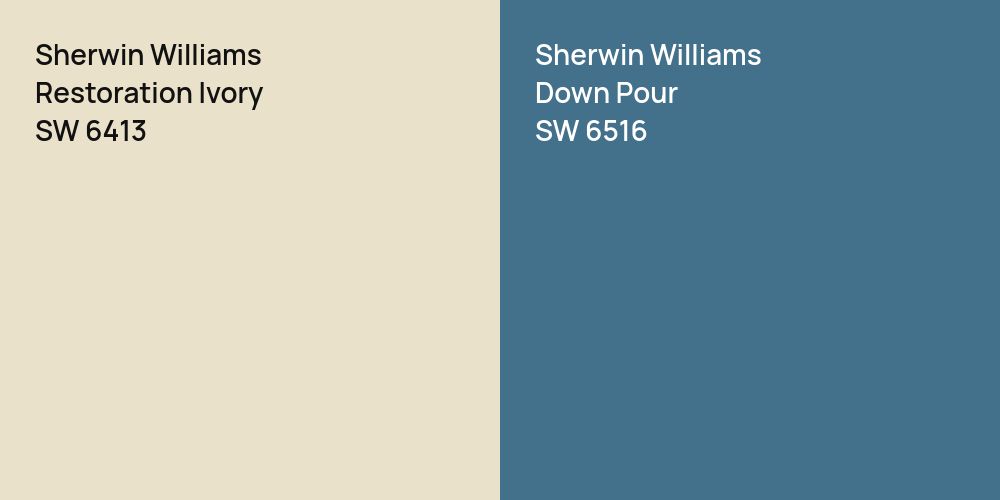 Sherwin Williams Restoration Ivory vs. Sherwin Williams Down Pour