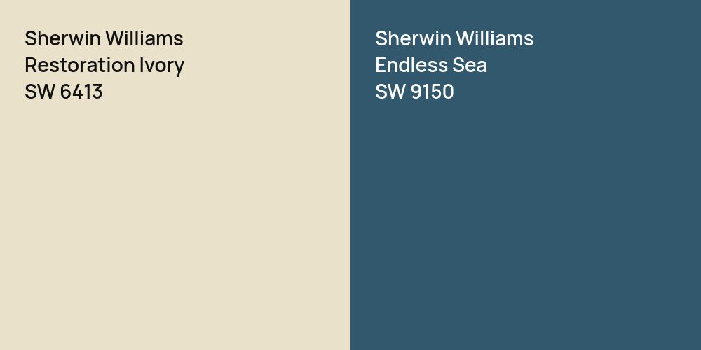 Sherwin Williams Restoration Ivory vs. Sherwin Williams Endless Sea