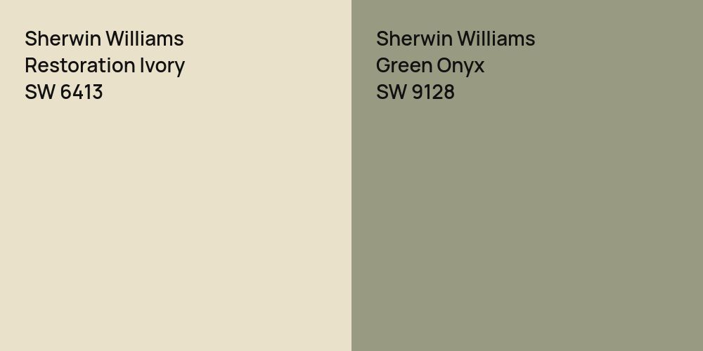 Sherwin Williams Restoration Ivory vs. Sherwin Williams Green Onyx