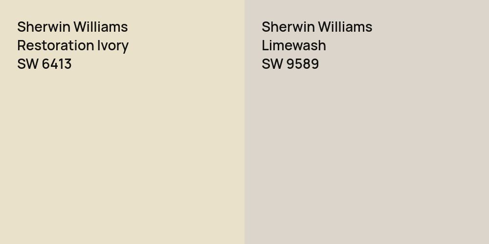 Sherwin Williams Restoration Ivory vs. Sherwin Williams Limewash