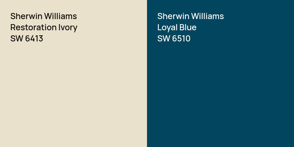 Sherwin Williams Restoration Ivory vs. Sherwin Williams Loyal Blue