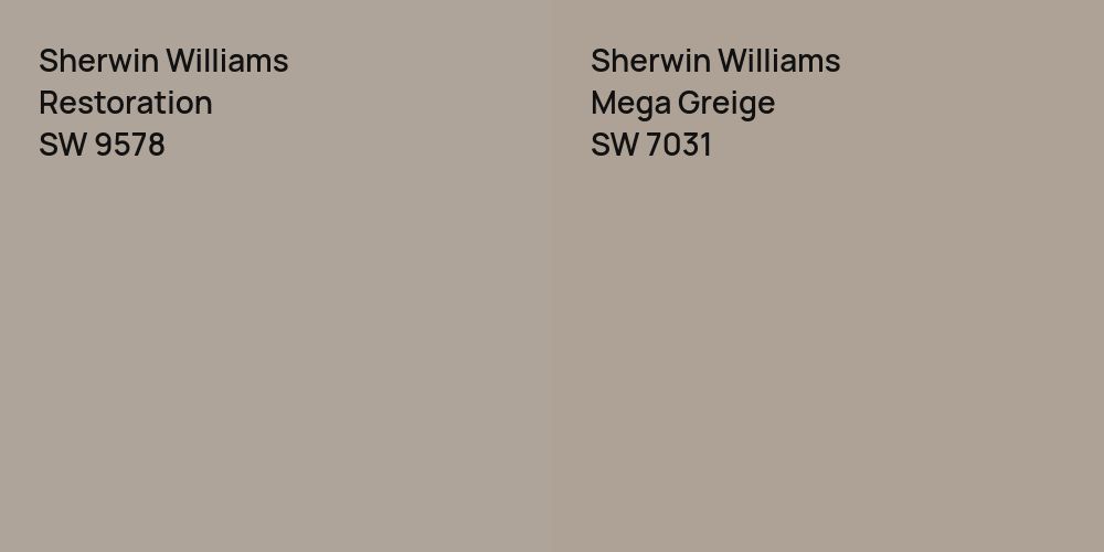 Sherwin Williams Restoration vs. Sherwin Williams Mega Greige