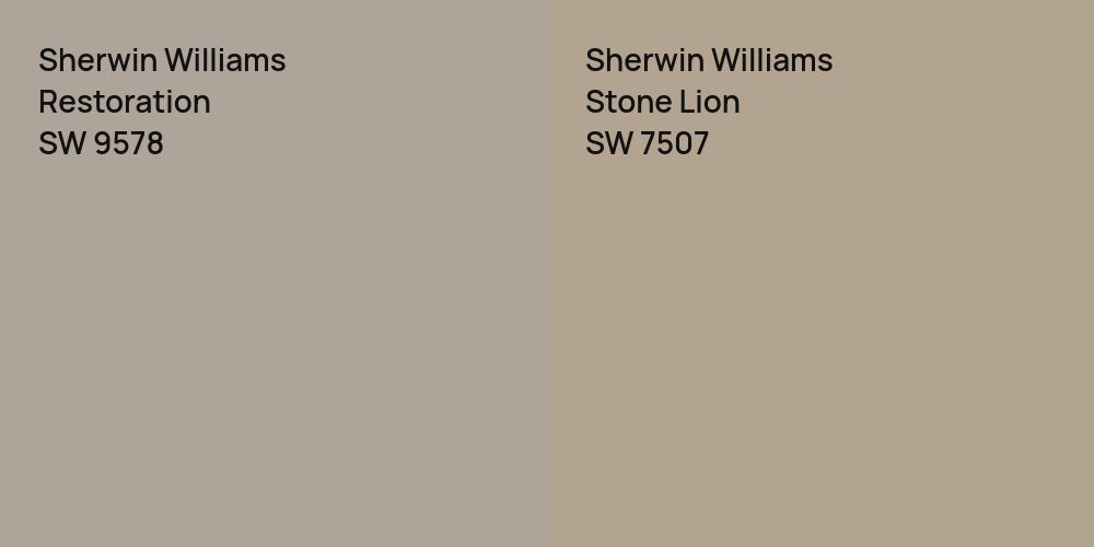 Sherwin Williams Restoration vs. Sherwin Williams Stone Lion