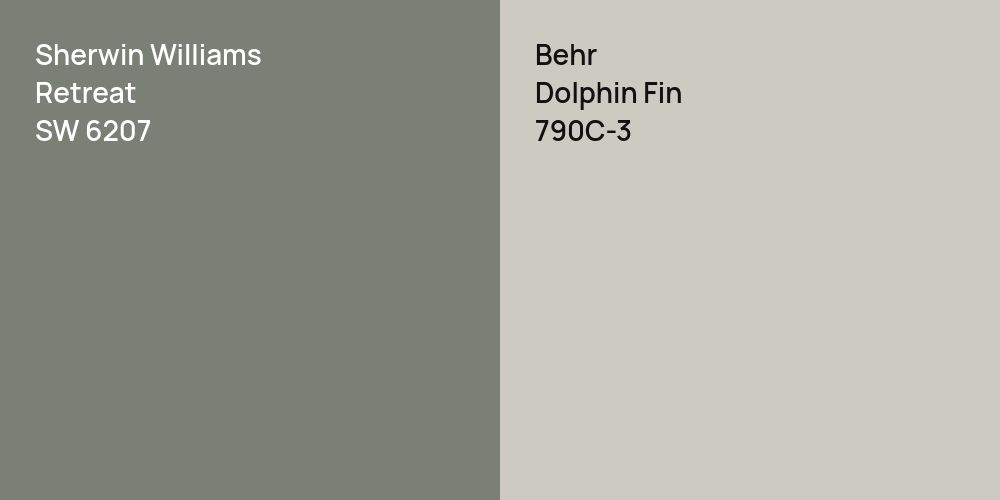 Sherwin Williams Retreat vs. Behr Dolphin Fin