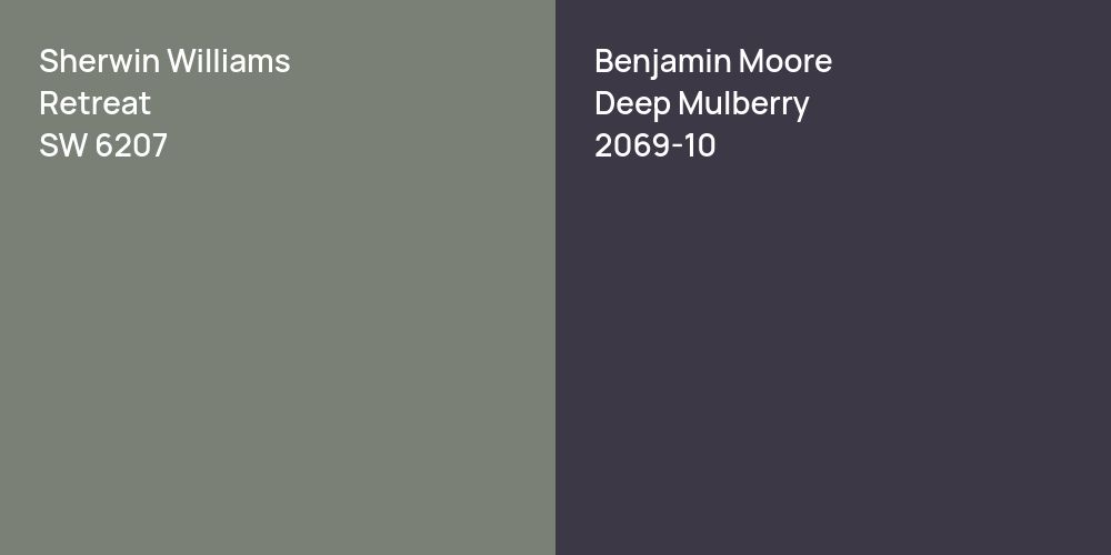 Sherwin Williams Retreat vs. Benjamin Moore Deep Mulberry