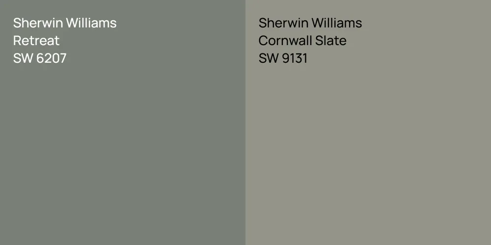 Sherwin Williams Retreat vs. Sherwin Williams Cornwall Slate