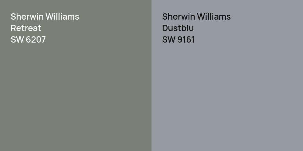 Sherwin Williams Retreat vs. Sherwin Williams Dustblu