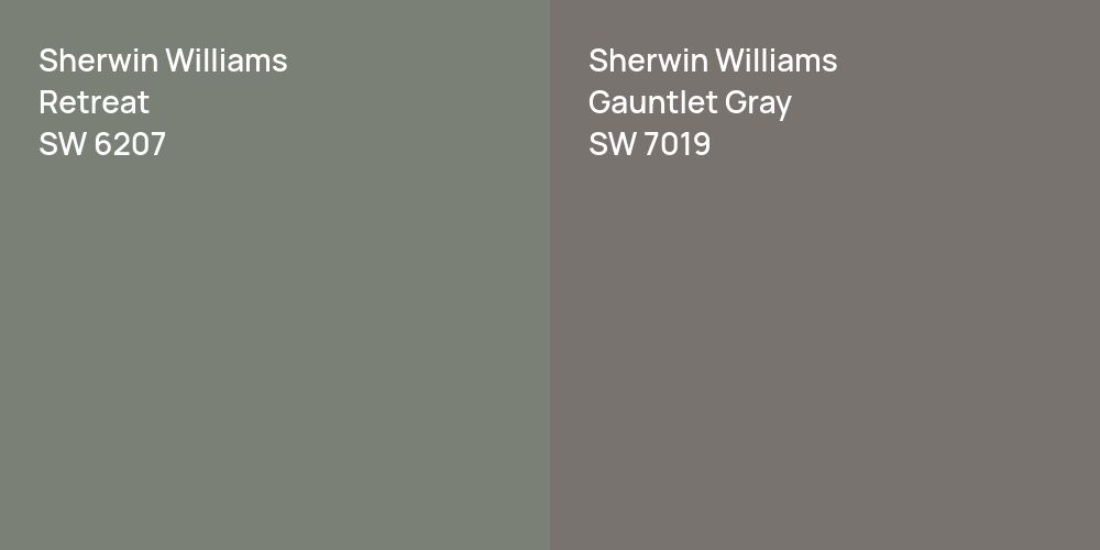 Sherwin Williams Retreat vs. Sherwin Williams Gauntlet Gray