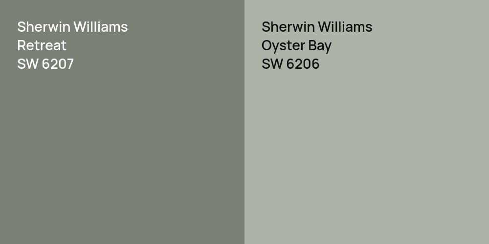 Sherwin Williams Retreat vs. Sherwin Williams Oyster Bay