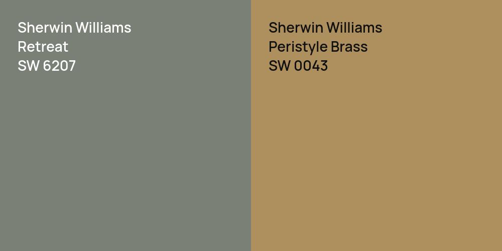 Sherwin Williams Retreat vs. Sherwin Williams Peristyle Brass