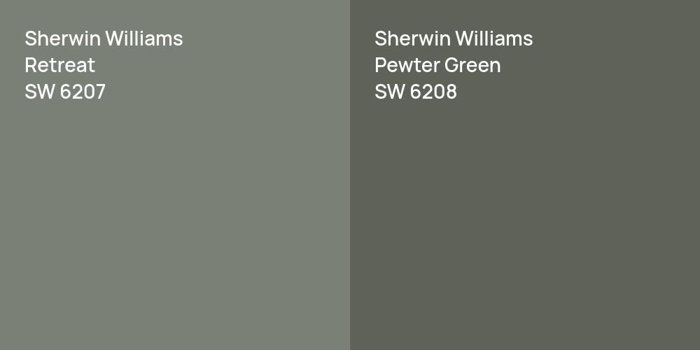 Sherwin Williams Retreat vs. Sherwin Williams Pewter Green