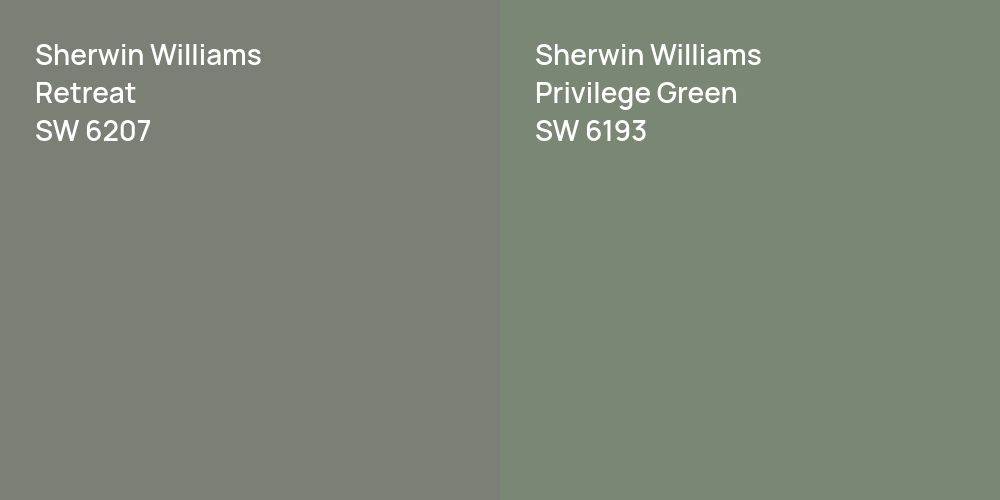 Sherwin Williams Retreat vs. Sherwin Williams Privilege Green