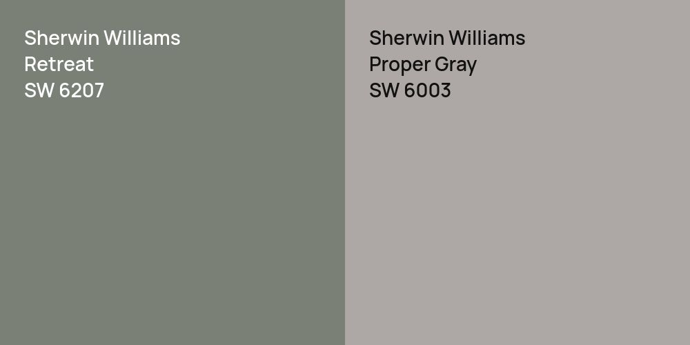 Sherwin Williams Retreat vs. Sherwin Williams Proper Gray