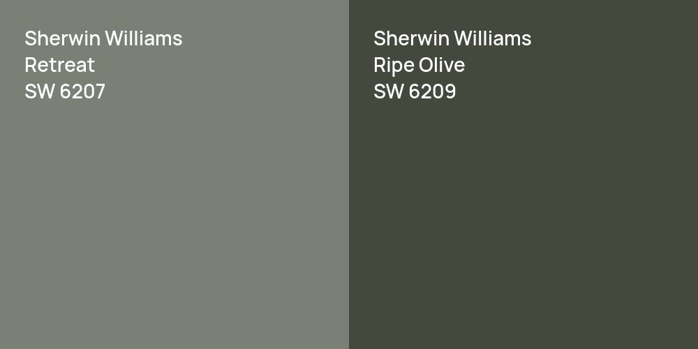 Sherwin Williams Retreat vs. Sherwin Williams Ripe Olive