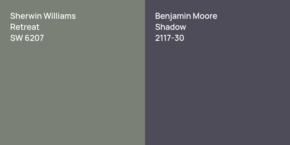 Sherwin Williams Retreat vs. Benjamin Moore Shadow