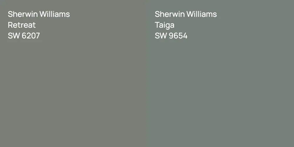 Sherwin Williams Retreat vs. Sherwin Williams Taiga