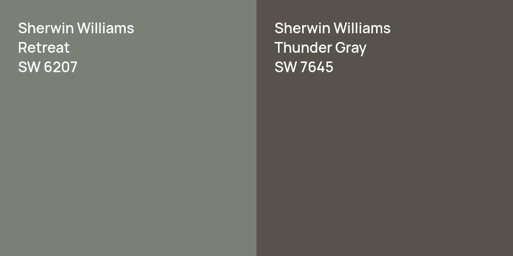 Sherwin Williams Retreat vs. Sherwin Williams Thunder Gray