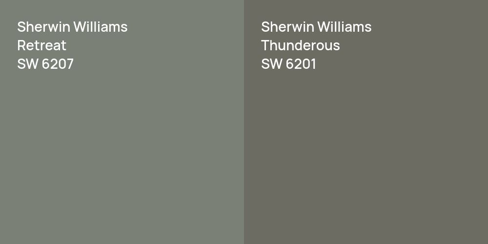 Sherwin Williams Retreat vs. Sherwin Williams Thunderous