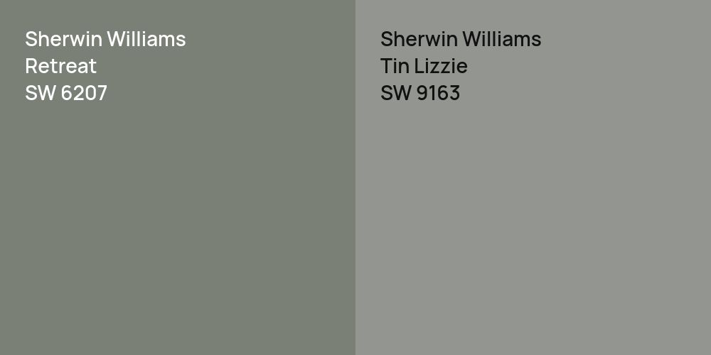 Sherwin Williams Retreat vs. Sherwin Williams Tin Lizzie