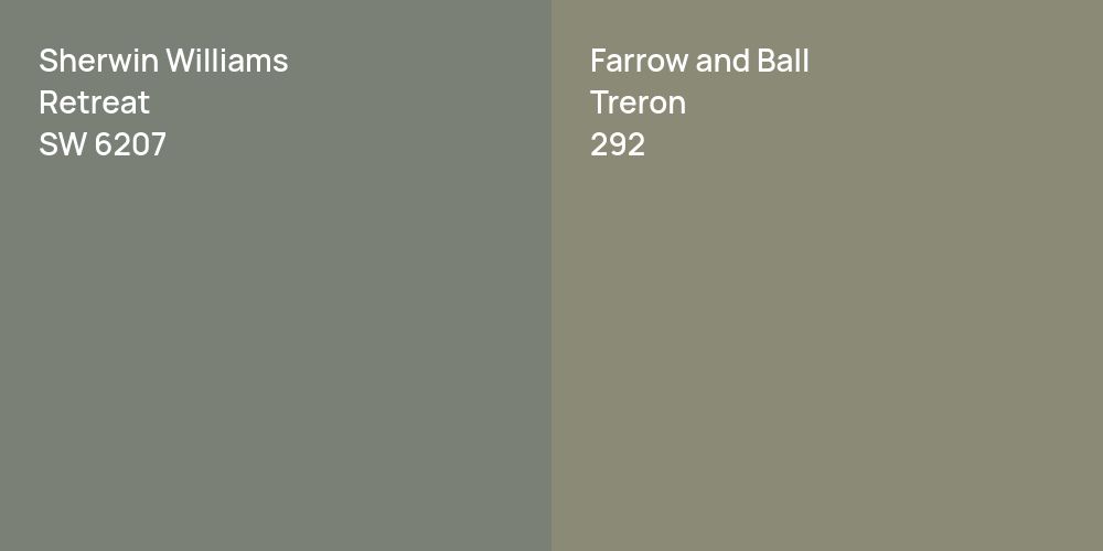 Sherwin Williams Retreat vs. Farrow and Ball Treron