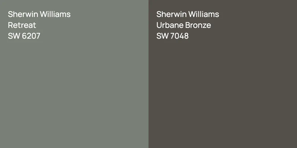 Sherwin Williams Retreat vs. Sherwin Williams Urbane Bronze