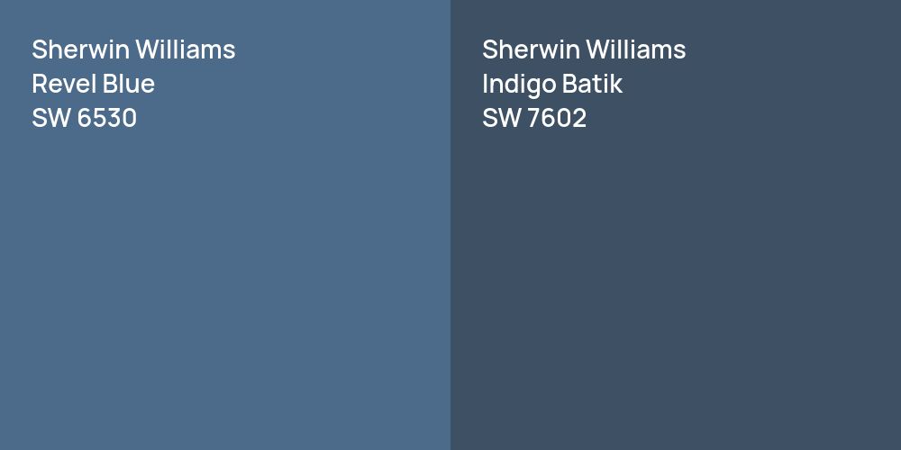 Sherwin Williams Revel Blue vs. Sherwin Williams Indigo Batik