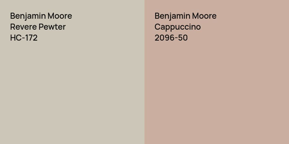 Benjamin Moore Revere Pewter vs. Benjamin Moore Cappuccino