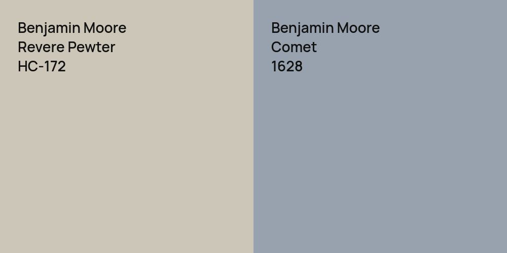 Benjamin Moore Revere Pewter vs. Benjamin Moore Comet