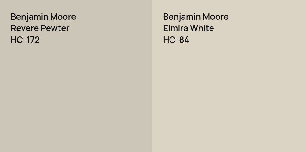 Benjamin Moore Revere Pewter vs. Benjamin Moore Elmira White