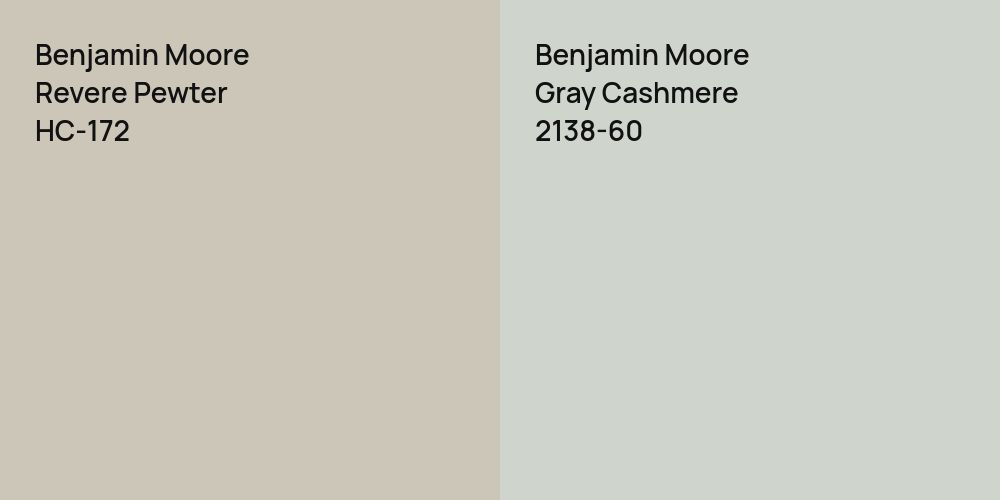 Benjamin Moore Revere Pewter vs. Benjamin Moore Gray Cashmere