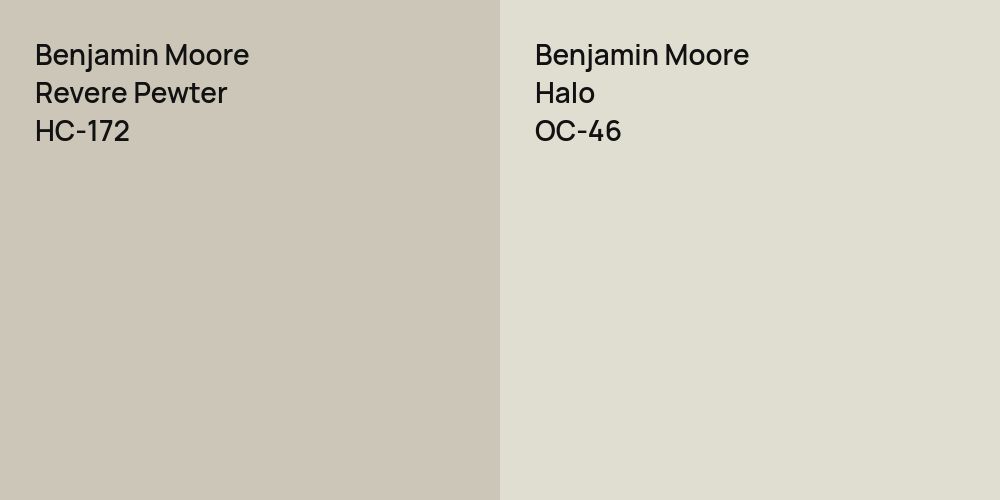 Benjamin Moore Revere Pewter vs. Benjamin Moore Halo