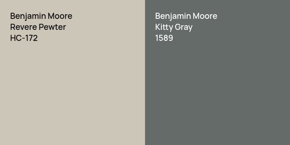 Benjamin Moore Revere Pewter vs. Benjamin Moore Kitty Gray