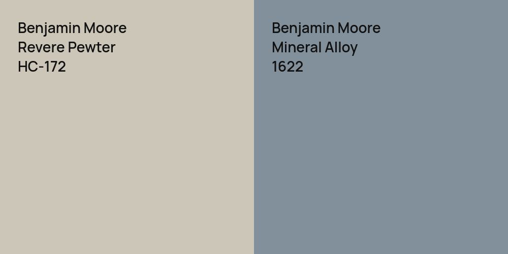 Benjamin Moore Revere Pewter vs. Benjamin Moore Mineral Alloy