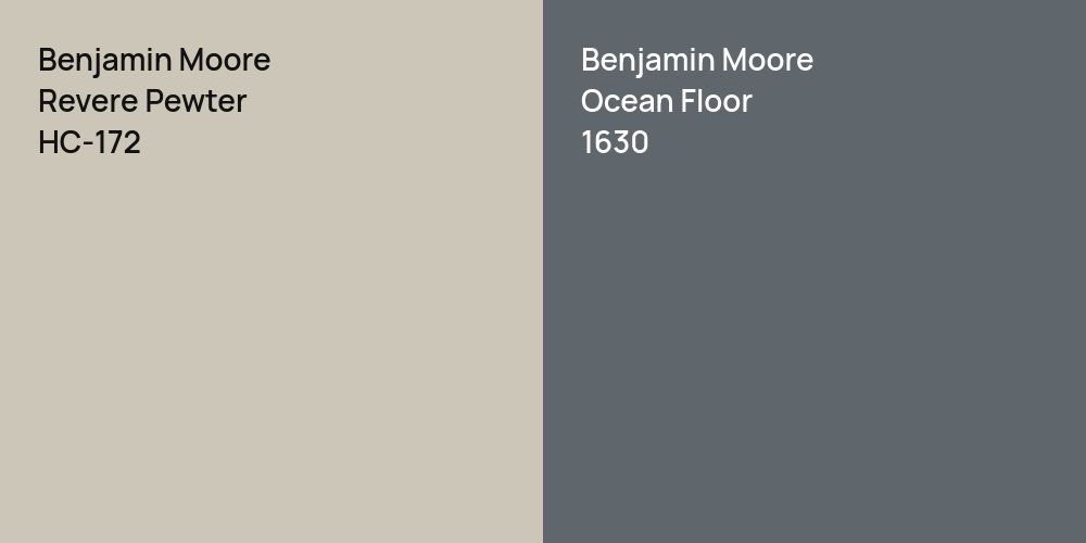 Benjamin Moore Revere Pewter vs. Benjamin Moore Ocean Floor