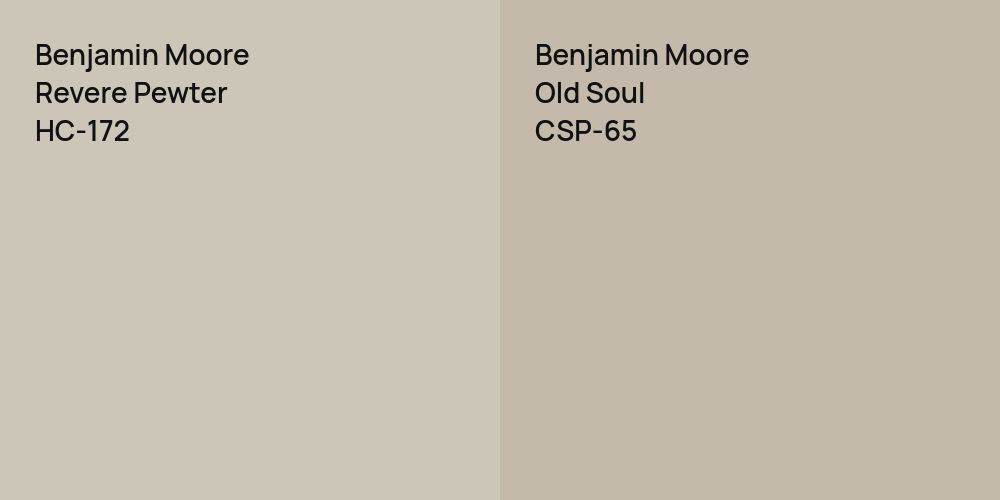 Benjamin Moore Revere Pewter vs. Benjamin Moore Old Soul