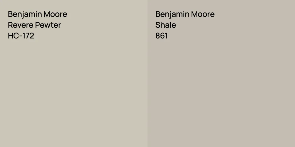 Benjamin Moore Revere Pewter vs. Benjamin Moore Shale