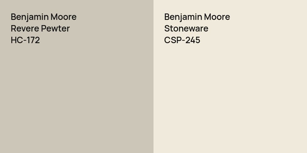 Benjamin Moore Revere Pewter vs. Benjamin Moore Stoneware