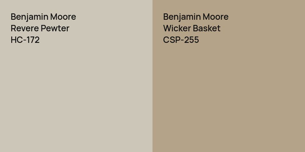 Benjamin Moore Revere Pewter vs. Benjamin Moore Wicker Basket