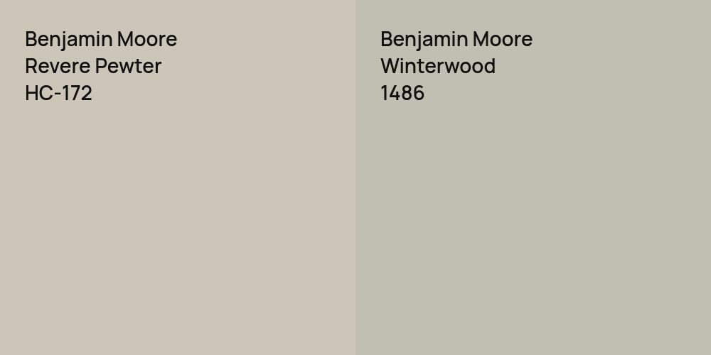 Benjamin Moore Revere Pewter vs. Benjamin Moore Winterwood