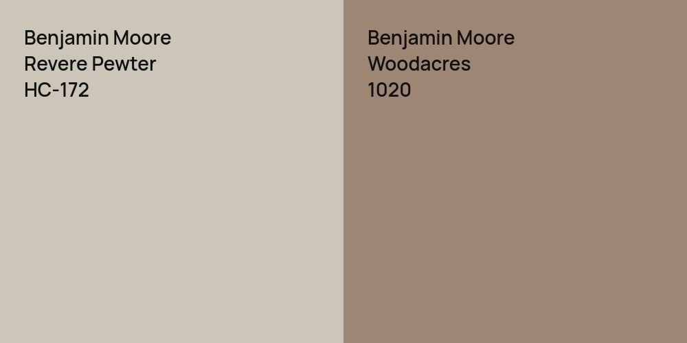 Benjamin Moore Revere Pewter vs. Benjamin Moore Woodacres