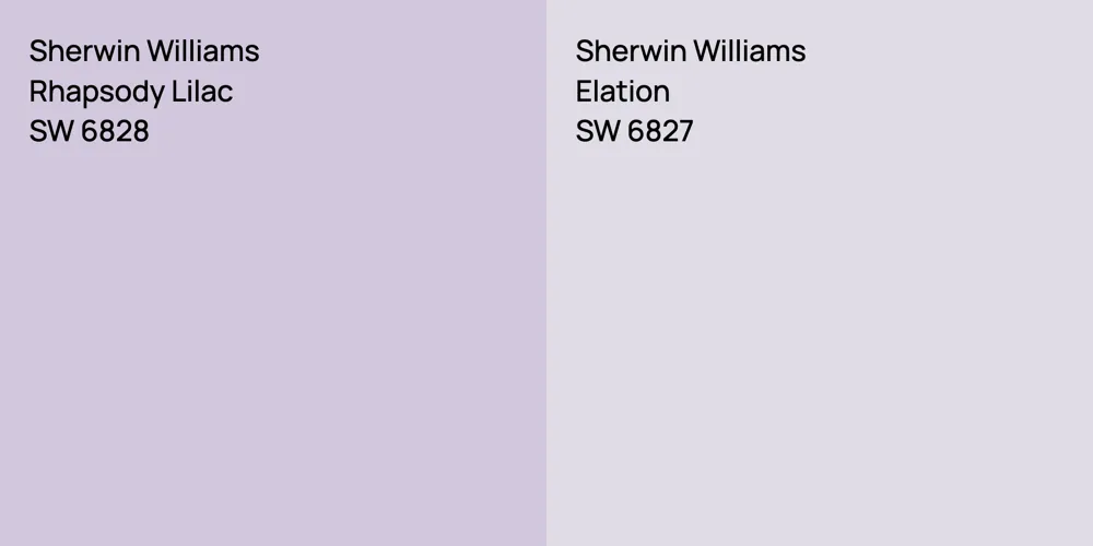 Sherwin Williams Rhapsody Lilac vs. Sherwin Williams Elation