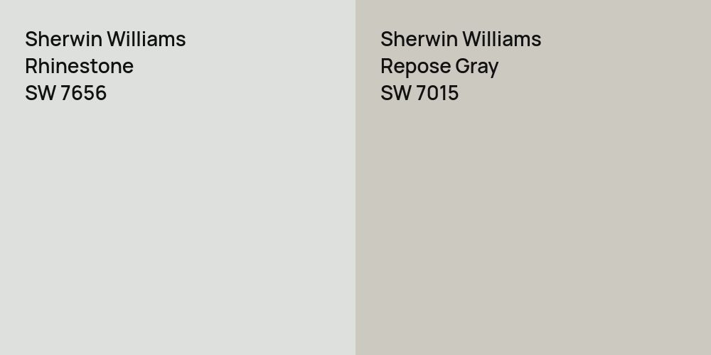 Sherwin Williams Rhinestone vs. Sherwin Williams Repose Gray